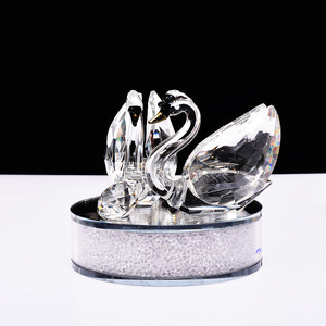 Crystal Swan Perfume Holder K9 Crystal Desktop <b>Decoration</b> <b>Car</b> Aromatherapy Ornament - Product Image 2