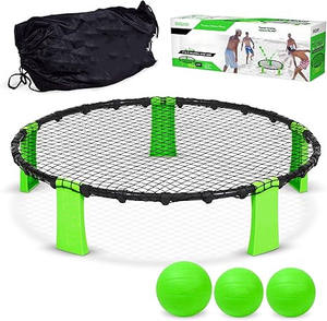 Ensemble de jeu Wellshow comprenant un étui de transport pour 3 balles et des règles pour l'extérieur, la pelouse, la plage et le filet rond pour enfants, adolescents et adultes - Product Image 3