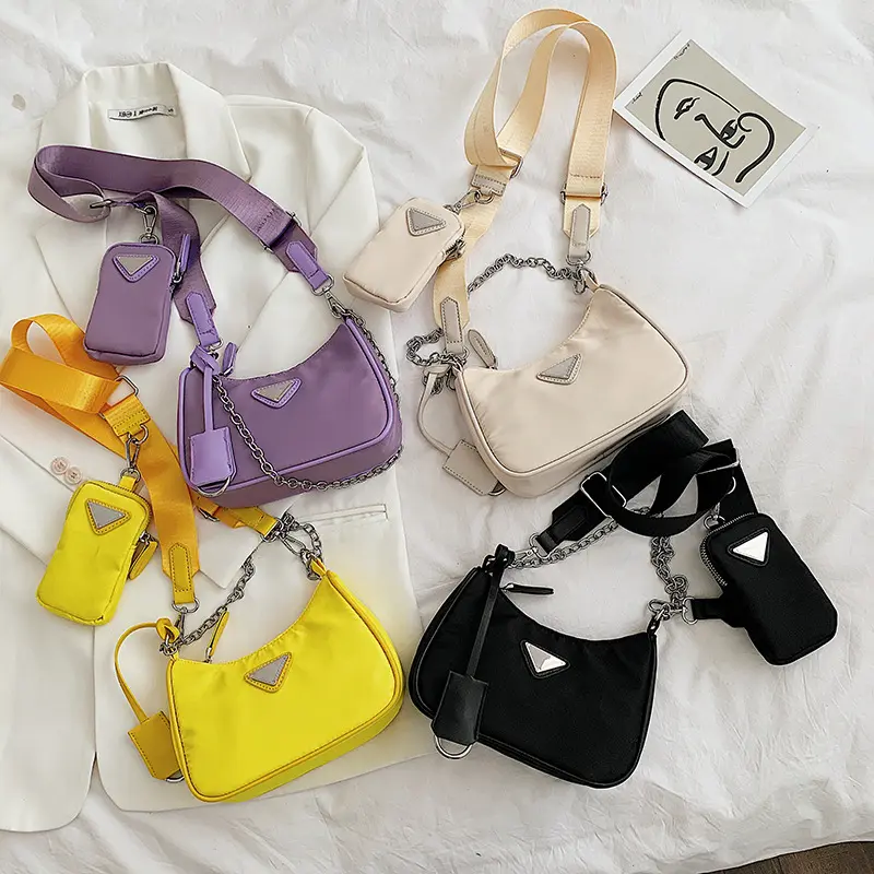 Designer With Mini Pocket Luxury Nylon Crossbody Tote Bag Handbags Ladies Fashion Women Hand Bags