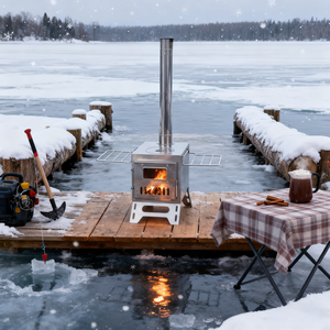 Poêle à bois d'extérieur pour tente, portable avec tuyau de cheminée pour la cuisine, le camping, la randonnée, la pêche, la randonnée à pied - Product Image 3