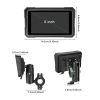 Podofo Écran portable 5'' pour moto, navigation sans fil Carplay Android Auto avec 2 caméras TMPS, vente en gros d'usine