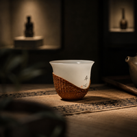 Mug à café en céramique enveloppé de bambou de qualité supérieure, réutilisable, écologique, cadeau de luxe pour les hôtels, les spas et les cadeaux promotionnels