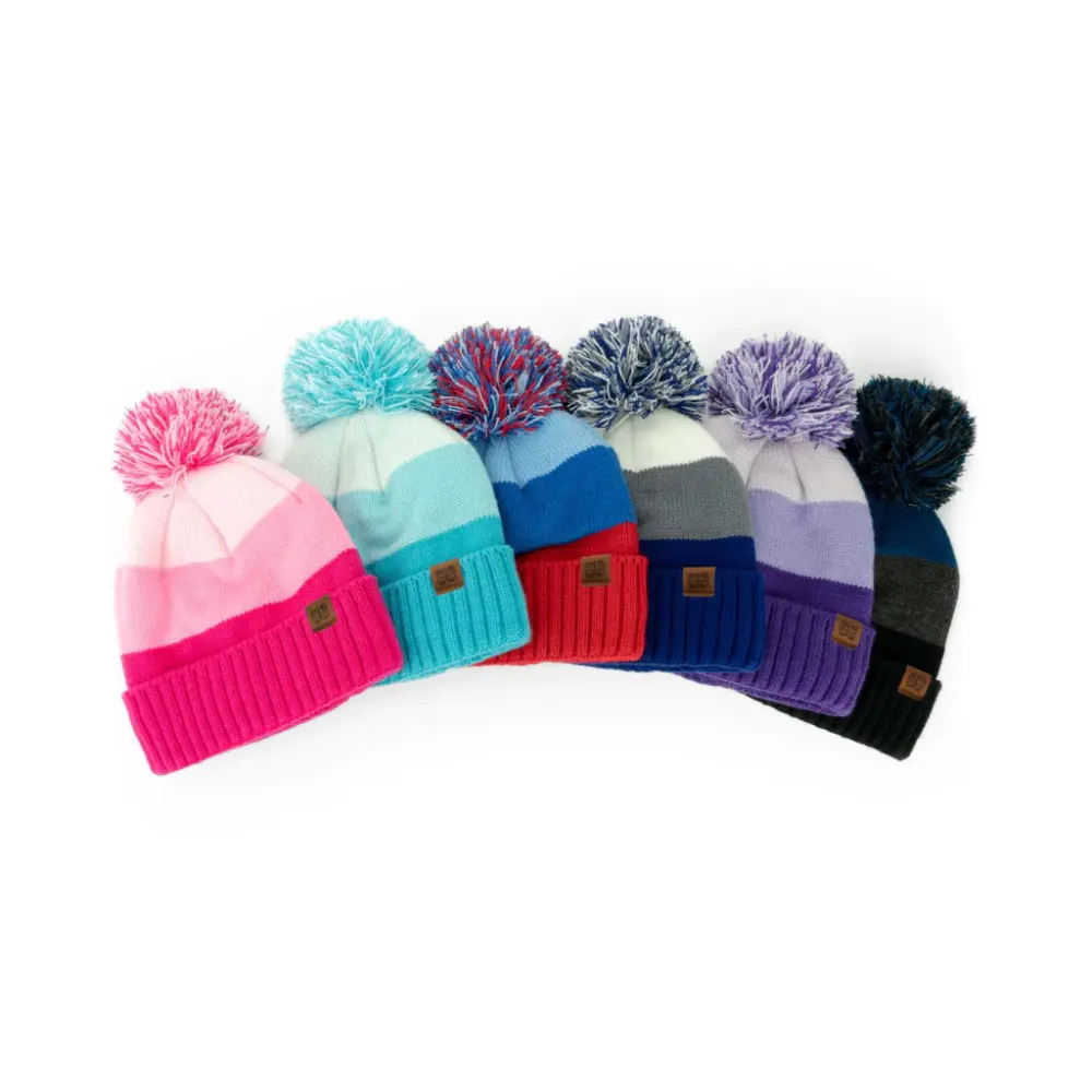Mqbsci — chapeau en cuir tricoté pour enfant, marque Meidiney, Logo, bonnet de Ski d'hiver, couvre-chef avec pompon
