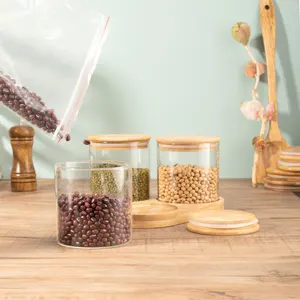 Groothandel Aangepaste Borosilicaatglas Voedsel Opslagtank Set Hittebestendig Glas Tarro