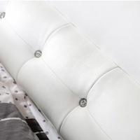 Ensemble de chambre à coucher moderne et luxueux cadre de lit en cuir blanc