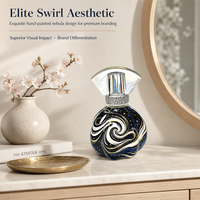 Flacon de parfum en verre mat au design Nuit Étoilée de qualité supérieure, avec impression artistique personnalisable, vide