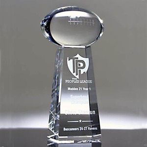 Trophée de football personnalisé en cristal K9, petit trophée en verre avec base or et noir, boîte cadeau faite à la main, récompense de prestige pour le baseball, le basketball et le football - Product Image 2