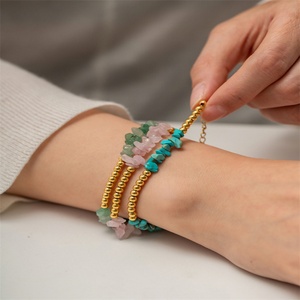 High Quality Gold Plated Beaded Chain <b>Bracelet</b> Crystals <b>Healing</b> Stones <b>Bracelet</b> - Product Image 5