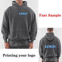 Hoodie pria berat katun 100%, Hoodie polos Hip Hop ukuran besar, pakaian jalanan mewah berbagai warna kosong untuk pria