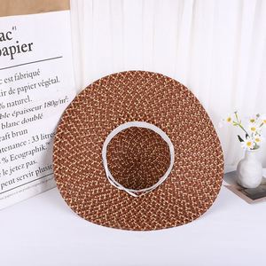 Chapeau à large bord pliable pour <span class=keywords><strong>femme</strong></span>, chapeau d'été en paille pour la plage et les activités de plein air - Product Image 3