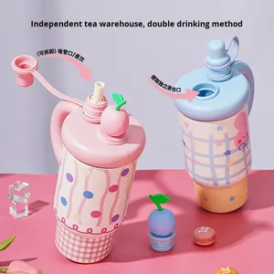 Nuevo Vaso Térmico de 800ml para Estudiantes 2025, con Asa Bonita, Diseño Moderno, Acero Inoxidable 316, Forma de Bala, con Pajita, para Viajes, 6-12 meses - Product Image 2