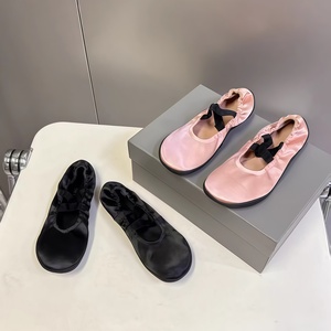 Nuove Scarpe Basse <span class=keywords><strong>da</strong></span> Donna di Lusso con Fiocco e Cinturino, Modello <span class=keywords><strong>Ballerine</strong></span> a Punta Aperta, Versatili e Casual, Rosa - Product Image 1