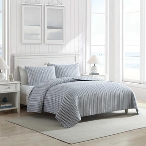 <strong>Blue</strong> <strong>and</strong> <strong>White</strong> <strong>Striped</strong> Printing Wedding Bedspread Dubai Bed Cover 3pcs Set High Quality Light Weight Quilt Bedspreads Queen king - Product Image 1