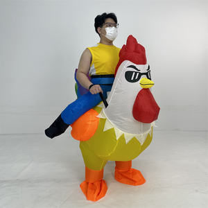 Venta caliente Ride Rooster Mascot disfraces inflables para adultos vestido Animal pollo Cosplay <span class=keywords><strong>disfraz</strong></span> - Product Image 4