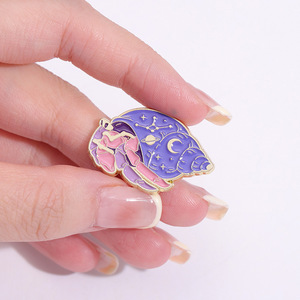 Pin de Esmalte Personalizado de Conejito Marino con Constelación, Broche de Aleación, Decoración para Mochila y Sombrero con Diseño de Océano Estrellado, Souvenir - Product Image 5