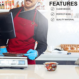 Caja de Plástico PET para Envasado de Frutas, Contenedor Transparente de Grado Alimenticio, Caja Redonda para Envasado de Ensaladas con Tapa Abatible - Product Image 3