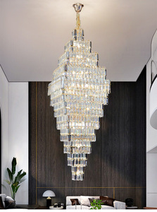 Langju Modern Art Deco Personalizable Big Hotel Lobby Iluminación para Hotel Lobby Sala de estar Techo alto Puerta de entrada Candelabro - Product Image 6