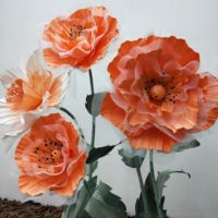 Kunstmatige reuzenbloem van oranje klaproos voor etalage- en winkeldecoratie