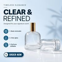 Bouteille en verre de parfum 50ml Crystal White Transparent Baïonnette Flat Press Pump Sprayer avec couvercle en bois et diffuseur de roseaux