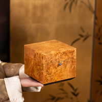 Boîte-cadeau en bois à pot unique à haute brillance Grain de bois peint estampage pour théière en porcelaine service à thé boîtes en bambou élégantes