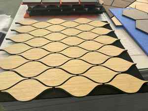 Panneau d'insonorisation à lattes panneaux muraux acoustiques panneaux intérieurs en bois Akupanels 3D feutre courbe acoustique panneau décoratif en pvc - Product Image 2