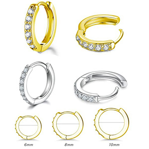 Yiwu DAICY naso cerchio <span class=keywords><strong>piercing</strong></span> clip in acciaio su orecchini <span class=keywords><strong>piercing</strong></span> all'orecchio gioielli orecchini fatti a mano <span class=keywords><strong>piercing</strong></span> in <span class=keywords><strong>argento</strong></span> <span class=keywords><strong>925</strong></span> - Product Image 4