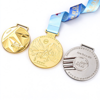 Médaille de récompense en métal JZCustom de 6,5 cm, couleur or, argent, bronze, artisanat en émail, ruban personnalisé gratuit, médailles en métal souvenir d'événements sportifs