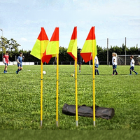 Poteaux de slalom portables pour l'entraînement au football et au basketball, en PVC et acier, avec drapeaux d'angle et piquets de sol amovibles pour l'extérieur