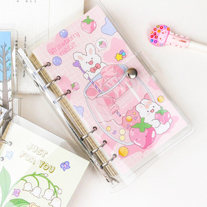 Schattige Zachte Pvc A6 Losse Bladringen Bindmiddel Cover Budget Binder Envelop Pocket <span class=keywords><strong>Notebook</strong></span> Tijdschriften Planner Filler Papier Raster Lijn - Product Image 2