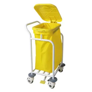 BT-SLT009 hospital foot pedal mobile wheels single bins hospital medical waste trolley cleaning medical linen carts price