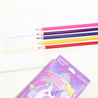 Vente en gros Ensemble de crayons de couleur Kawaii hexagonaux en bois de peuplier 12 pièces HB Produit populaire Peinture d'art sur le campus pour enfants