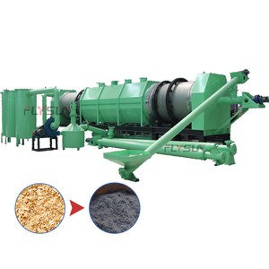Máquina para Hacer Carbón de Aserrín FLYSUN, Horno de Carbón de Bajo Consumo con Quemador de Gas de Pirólisis para la Carbonización de Residuos - Product Image 1