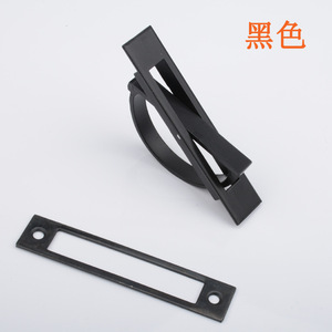 Modern Minimalist Recessed Concealed Handle Zinc Alloy Brushed Gloss <b>Black</b> Drawer Furniture Handle For Tatami Cabinet Doors - Product Image 4