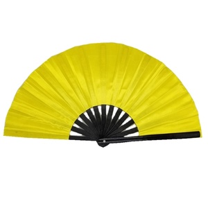 33Cm <b>Large</b> Hand <b>Fan</b> Promotional <b>Large</b> Rave <b>Fan</b> Solid Nylon Fabric Hand Held Folding <b>Fans</b> for Advertisement - Product Image 5