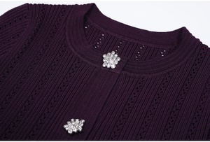 <span class=keywords><strong>Robe</strong></span> pour femme de haute qualité, nouvelle mode, tricotée, à <span class=keywords><strong>manches</strong></span> <span class=keywords><strong>courtes</strong></span>, <span class=keywords><strong>col</strong></span> en <span class=keywords><strong>V</strong></span>, boucle diamantée, volants, queue de poisson, coupe ajustée - Product Image 3
