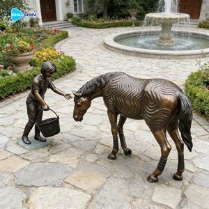 Ensemble de sculptures de chevaux et de poulains en bronze pour jardin extérieur, statues artistiques de chevaux pour la place publique et la décoration paysagère - Product Image 6