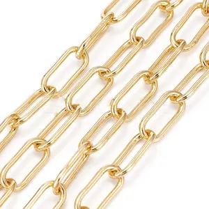 14K Gold 925 Sterling Silver Paperclip chain Paperclip Link Chain Necklace Paper Clip Chain Jewelry