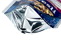 Sachet Doypack en plastique alimentaire imprimé brillant argenté avec fermeture éclair, haute barrière, pour l'emballage de Muesil Bites 500g
