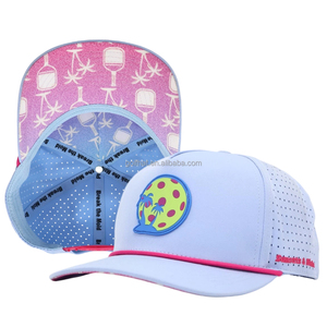 Gorra de Golf con Patrón Tropical y Aplique de Goma PVC con Logotipo, Malla Transpirable, Gorra de Béisbol de 5 Paneles para Mujer, Uso Casual de Verano - Product Image 1