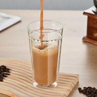 Tasse à café en verre borosilicate à double paroi 400 ml 800 ml, tasse à thé transparente pour la maison et le bureau