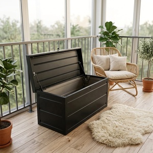 <span class=keywords><strong>Caseta</strong></span> de Jardín Moderna de Acero Galvanizado Negro, Caja de Almacenamiento Color <span class=keywords><strong>Antracita</strong></span>, Impermeable, Fácil de Montar, 120x62x61cm - Product Image 5