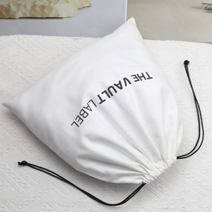 Reusable Shopping Bags Cotton <b>Canvas</b> Tote Bags With Designer Custom Logo <b>Printed</b> Small Cloth Cotton Linen Drawstring Bags - Product Image 4