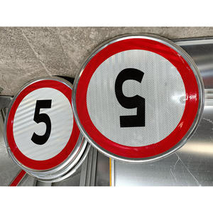 إشارات مرور من الألومنيوم عالية الوضوح عاكسة للحد الأقصى لسرعة الطريق تحذير القيادة البطيئة يتوفر كلا النوعين واقفين قابل للطي - Product Image 6