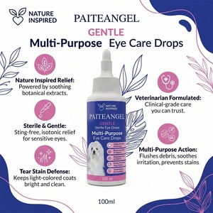 Gouttes oculaires multi-usages pour animaux <span class=keywords><strong>de</strong></span> compagnie 100ml, nettoyant stérile pour les taches <span class=keywords><strong>de</strong></span> larmes, lavage oculaire pour chien, formule vétérinaire, OEM personnalisé - Product Image 1