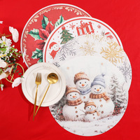 Nouveau Tapis de Table Réutilisable en PVC Imprimé de Noël, Design Original LIVING, Luxe, Isolation Thermique, 38 cm, Décoration de Bureau pour la Maison