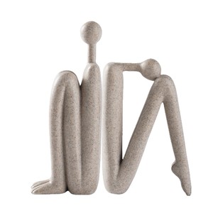 Adorno de Resina Artesanal Transfronterizo, Figura Abstracta de Personajes Abrazados en las Rodillas, Temática que Irradia Lujo, Decoración Artística para el Hogar - Product Image 5