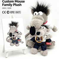 Boneka Serigala Plushie Custom China Grosir, Boneka Hewan Plushie Mata Besar Lembut, Mainan Boneka Plushie Isi Dakron