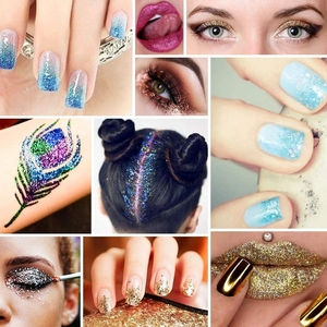 Offre Spéciale polyester holographique or Rose gros paillettes poudre ongles résine artisanat pour décorations de noël résistant aux solvants - Product Image 5