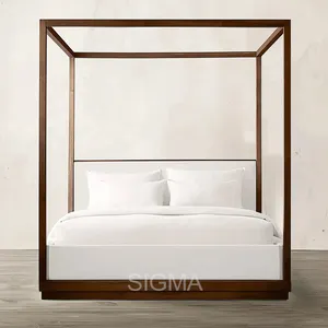 Conjuntos de dormitorio modernos personalizados, cabecero tamaño King y Queen, marco de cama de madera, muebles de dormitorio