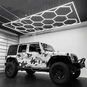 Aoying 72000 Lumens Led Garage Ceiling Light Hexagon Honeycomb Light Car Detailing Led Light For Car Wash Station And Garage